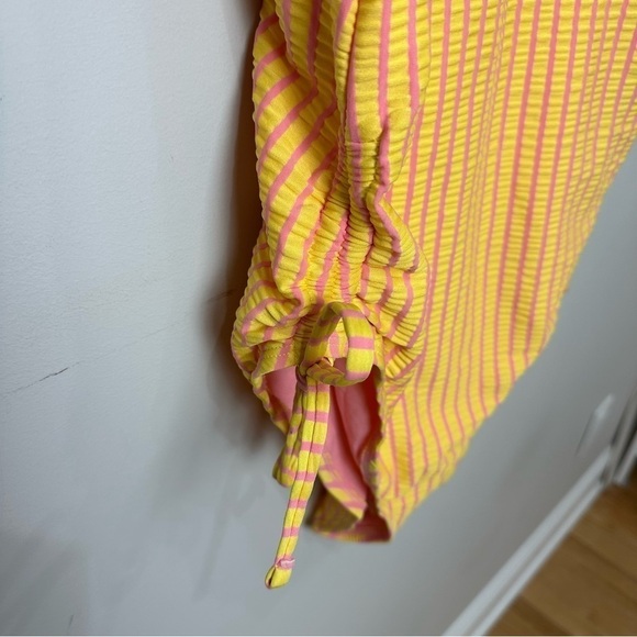 Adore Me Natasha Swimsuit Yellow Pink Tank Stripes Conch - Picture 5 of 7